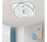 Wmmner Lámpara de Techo Planet Lámpara de Techo Espacial para Habitación Infantil con a Transparentecrylic Shade Stars Rocket Modern Led Round Ceiling Light Fixture For Kid's Bedroom Nursery Boy Girl'