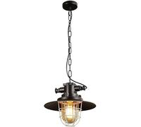 Wmmner Lámpara de Techo Rústica Ajustable para Restaurante Industrial E27 Amen - Lámpara Colgante de Metal de Hierrolámpara de Suspensión de Pasillo de Cafetería T Club Bar, (Negro)