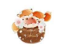 Wmmner Lámpara Decorativa con Tema de Animales, Reloj de Pared con Luz Nocturna, Conejo Y Zorro de Dibujos Animados, Reloj Silencioso con Luz Led E Interfaz Usb, Lámpara de Pared para Habitación Infan