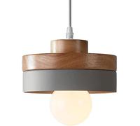Wmmner Lámparas de Araña de Estilo Japonés, Madera Y Metal, Color, Pantalla de Lámpara Colgante, Base E27, Lámpara Colgante de un Solo Cabezal, Iluminación de Techo (Oscuro)/Natural