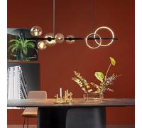 Wmmner Lámparas de Araña, Suspensión Led de Comedor, Bola de Vidrio con Altura Ajustable - Luz Industrial Compatible con la Isla de Cocina Liviroom, Lámpara Colgante de Techo Led