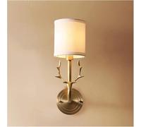 Wmmner Lámparas de Pared Compatibles con la Sala de Estar Lámpara de Pared Minimalista Moderna Montada en la Pared All Copper Wall Light Linen Hood Wall Lampschandelier, Onecolor-2Pack/Latón/1Pack