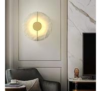 Wmmner Lámparas de Pared de Mármol Dere丨sala de Estar Nórdica Wtoda la Luz丨postmoderno Fondo Pared Redondo Apliques de Pared丨led Lámpara de Pared Regulable Luz Compatible con la Cama Del Dormitorio/Cí