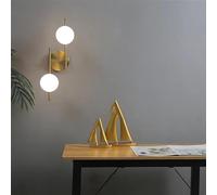 Wmmner Lámparas de Pared Led Modernas para Interiores, Pared Lights con Bola Rede Vidrio Lácteo, Bombillas Dobles G9 con Bombilla