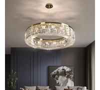 Wmmner Lámparas de Techo Redondas de Lujo, Modernas Y a la Última, Luces Led Doradas, Lámparas Colgantes, Decoración de Cristal para el Salón/Tricolor Claro/100 cm