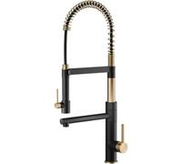 Wmmner Large Ornaments Black Brass Kitchen Faucet, Design, Double Handle, Hot And Cold Dual Control, Dual Function Faucet Large Ornaments