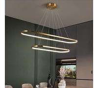 Wmmner Led Chandelier Dimmable Gold Brass Lights 47 inch Modern Kitchen Ceiling Light Fixture,Contemporary Dining Room