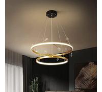 Wmmner Led Light, 2S Collection Brass, with Crystal Glass，Adjustable Hanging Light Chandelier Contemporary Ceiling Light,Contemporary Dining Room