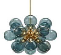 Wmmner Led S 18 Light Modern Light Glass Globe Blue Glass Ball Shade Ceiling Light,