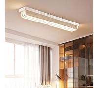 Wmmner Led Semi Flush Mount Ceiling Light Fixture Modern Long Strip Ceiling Lamp, Minimalist Chaner Lighting Fixtures For Kitchen Island Bedroom Living Dining Room Hallway/Blanco/100 Centímetros