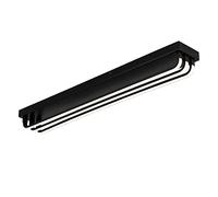 Wmmner Led Semi Flush Mount Ceiling Light Fixture Modern Long Strip Ceiling Lamp, Minimalist Chaner Lighting Fixtures For Kitchen Island Bedroom Living Dining Room Hallway/Svart/80Cm
