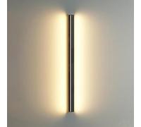 Wmmner Led Strip Wall Lights Indoor Modern Wall Light Rectangular Black Minimalist Wall Lamps Long Bar Wall Sconce Lighting Indoor,/Luz Cálida/60 cm