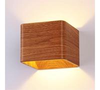 Wmmner Led Wall Sconce, Up And Down Lighting Wall Light Fixture, Wood Grain Decorative Wall Mounted Lamp, 3W 3000K Warm White, Hardwired Indoor Wall Lamp For Bedroom Living Room Hallway