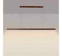 Wmmner Led Wood Light Minimalist Linear Chaner Ceiling Lamp Long Strip Hanging Lighting Fixture Modern Dining Table Chaners Living Room Suspension Lamps/Marrón3000K/100 Centímetros