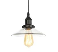 Wmmner Lights American Vintage Black Chandelier Glass Shade Metal Lighting, Adjustable Cord Hanging Ceiling Lamps For Kitchen Island(E)/F