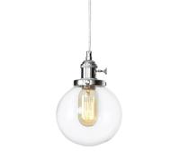 Wmmner Lights With Switch, Clear Glass Shade Adjustable Lighting, Chrome Finished Metal Hanging Ceiling Lamps For Kitchen Island Bathroom(B)/D