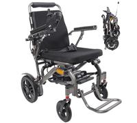 Wmmner Lightweight Compact Electric Wheelchair Only 19.8Kg Foldable Power Chair For Adults, All-Terrain Motorized Wheelchair With Removable Battery For Seniors, Airline Approved