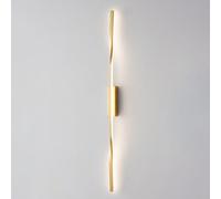 Wmmner Linear Brass Wall Lamp Copper Long Strip Wall Sconce With Silicone Lampshade Ultra-Thin Bedside Wall Light Modern Led Wall Lamps - 3 Color Modes Corridork-60Cm/Latón/90Cm