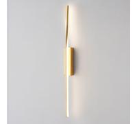 Wmmner Linear Spiral Wall Light Copper Long Strip Wall Lamp With Acrylic Shade Ultra-Thin Brass Wall Sconce Modern Led Wall Lights Bedside Decorative Lighting Wall,Brass-90Cm/Latón/60Cm