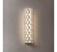 Wmmner Long Linear Chrome Crystal Led Wall Light Dimming Led Wall Sconces With Remote Control Hallway Wall Mount Lamp Mirror Vanity Light Bar For Bathroom Bedroom,31Cm/12.2In-A/40 Cm/15,7 Pulgadas/a