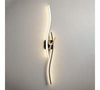 Wmmner Long Strip Led Wall Sconce Metal Linear Wall Mounted Light For Bedroom Bedside, Indoor Decor Wall Lamp - 3 Color Mode, Living Room Hallway Modern Wall Light Fixtures/Negro/100 Centímetros