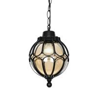 Wmmner Luces Colgantes Al Aire Libre Farmhouse Outside Chandelier Accesorio de Porche Metal Negro con Globo de Vidrio Transparente en Mde Jaula de Aluminio Linterna Exterior, Lámpara Colgante de Techo