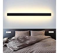 Wmmner Luces de Pared para Interiores, Metal Largo, Lineal, Dormitorio Simple, Sala de Estar Negra, Decoración Interior de la Mesita de Dormitoriorative Modern Led S Corridor (200 Cm, Luz Cálida)/Luz