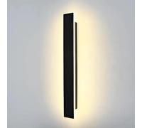 Wmmner Luces de Pared para Interiores, Metal Largo, Lineal, Dormitorio Simple, Sala de Estar Negra, Decoración Interior de la Mesita de Dormitoriorative Modern Led S Corridor (200 Cm, Luz Cálida)/Luz