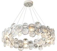 Wmmner Lujok9 Crystal Modern Round Crystal Light Luces de Techo Colgantes Ajustables, (Un Color M)/un Color/L