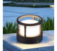 Wmmner Luminaria de Pilar Led Impermeable - Iluminación para Exteriores con Tapa de Poste Redondo Europeo, Pantalla Acrílica con Cable Duro, Linterna de Aluminio para Iluminación de Piso de Cubierta,