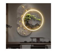 Wmmner Luz de Cuadro de Pared Moderna Dentro de Creative Apliques de Paisaje Oriental Apliques de Pared Lámpara Led, Pintura Colgante de Pared de Pino de Bienvenida para el Vestíbulo Del Bar Del Hotel