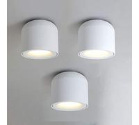 Wmmner Luz de Techo Moderna, Lámpara de Techo de Acento de Foco Led de 9 W, Accesorios de Foco de Techo de Carcasa de Aluminio Negro para el Hogar Comercial, Iluminación de Imagen de Galería/Blanco400