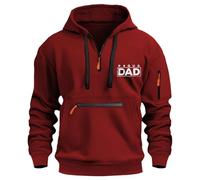 Wmmner Men Graphic Hoodie Fashion Drawstpullover with Zipper Pocket Men's Casual Workout Fall Tee Long Sleeve 1/4 Zip Hooded Sweatshirt Mens/Rojo/Xl