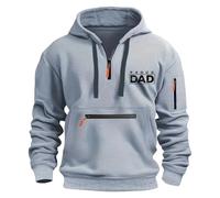 Wmmner Men Graphic Hoodie Fashion Drawstpullover with Zipper Pocket Men's Casual Workout Fall Tee Long Sleeve 1/4 Zip Hooded Sweatshirt Mens/Gris/Xl
