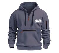 Wmmner Men Graphic Hoodie Fashion Drawstpullover with Zipper Pocket Men's Casual Workout Fall Tee Long Sleeve 1/4 Zip Hooded Sweatshirt Mens/K Gray/L