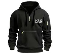 Wmmner Men Graphic Hoodie Fashion Drawstpullover with Zipper Pocket Men's Casual Workout Fall Tee Long Sleeve 1/4 Zip Hooded Sweatshirt Mens/Negro/L