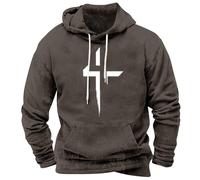 Wmmner Men Hoodie Graphic Classic Pocket Draw Sttrendy Design Lazy Style Loose Fit Gym Workout Active Long Sleeve Thermal Casual Hooded Sweatshirts/Marrón/M