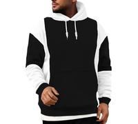 Wmmner Men Hoodie Slim Fit Color Blocking Classic Draw Stpocket Modern Style Trendy Sweatshirt Fashionable Sportswear Comfort Fashion Clothes Tops Pullover/Blancas/4Xl
