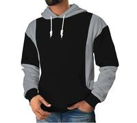 Wmmner Men Hoodie Slim Fit Color Blocking Classic Draw Stpocket Modern Style Trendy Sweatshirt Fashionable Sportswear Comfort Fashion Clothes Tops Pullover/Gris Oscuro/4Xl
