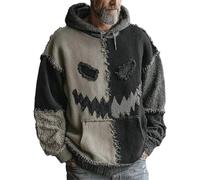 Wmmner Men Hoodies Knit Halloween Printed Loose Fit, Retro Pocket Draw Stgraphic Leisure Delicate Hoody Sweatshirt Workout Running Athletic Active Sports Wear/Negro/M