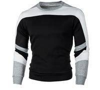 Wmmner Men's Color Block Sweatshirt Outdoor Crew Neck Shirt Long Sleeve Plus Size Casual Pullover Tops for Men/Negro/M