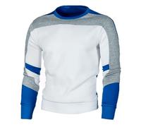 Wmmner Men's Color Block Sweatshirt Outdoor Crew Neck Shirt Long Sleeve Plus Size Casual Pullover Tops for Men/Azul/4Xl