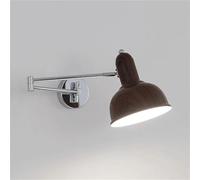 Wmmner Metal Wall Lights Rocker Sconces Fixtures, Bedside Lighting With Barn Lampshade For Living Room Bedroom, Reading Light Swing Arm Adjustable Wall Lamp E27 Base(Wood Color)/Color Nogal/a