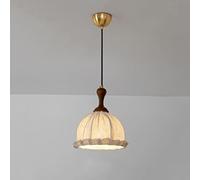 Wmmner Mid Cen Tury Lámpara Colgante de Oro Cepillado de Madera Granja Lámpara Colgante de Techo Individual Vintage con Pantalla de Tela Isla de Cocina Moderna Dlámpara de Araña Ome para Cocina, Isla,