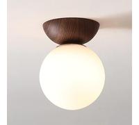 Wmmner Mid Century Modern White Frosted Glass Close To Ceiling Light Small Hallway Lighting Fixture, Chandelier