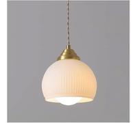 Wmmner Minimalist Brass Art Milky White Ceramic Glass Chandelier E26 Lamp Compatible With Restaurant, Chandelier