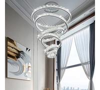 Wmmner Modern Crystal Lighting Large Stair Led Crystal Lamp Home Decoration Fixtures, (Silver Dia20X40X60X80Cm)/Plata/Diámetro 40 * 60 cm
