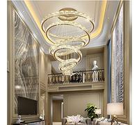 Wmmner Modern Crystal Lighting Large Stair Led Crystal Lamp Home Decoration Fixtures, (Silver Dia20X40X60X80Cm)/Oro/D25 40 55 70 85 100 cm