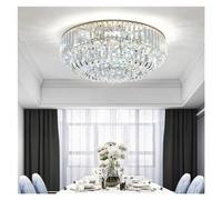 Wmmner Modern Gold Led Ceiling Lights Compatible With Dining Room Round Big Ceiling Lamp Home Decor Crystal Chandelier Lustre Luminaria/M Plateado/75Cm