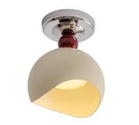 Wmmner Modern Hallway Ceiling Light Fixture Globe Semi Flush Mount Ceiling Lights French Elegant Ceiling Lamp, Cream Finish Home Decor Close To Ceiling Lights For Corridor Balcony, E27